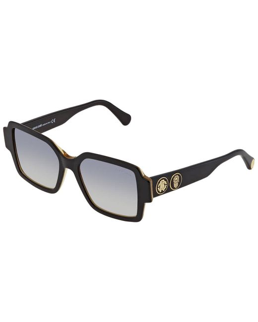 Roberto Cavalli Ladies Black Rectangular Sunglasses