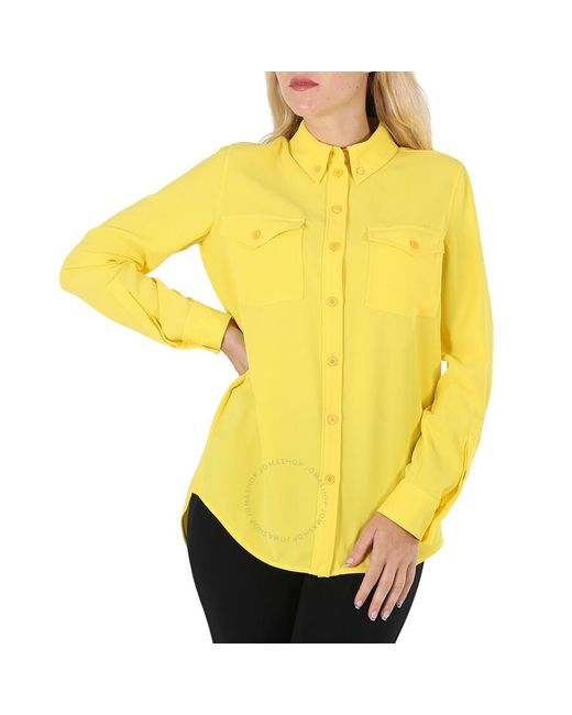 Burberry Yellow Pale Tulip Long-sleeve Button-down Classic Shirt