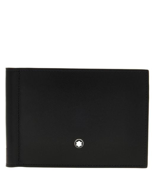 Montblanc Black Meisterstuck Leather Wallet With Money Clip for men