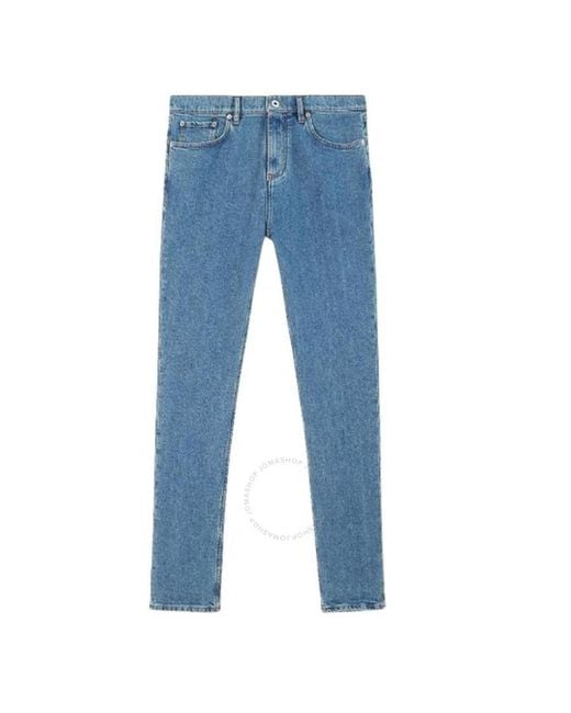 Burberry Blue Harloe Straight Hem Mid Rise Jeans, Waist for men