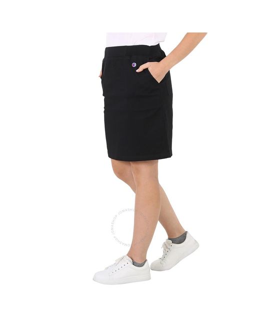 Champion Black Cotton Twill Skirt