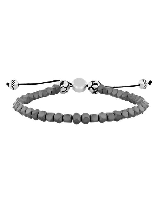 Robert Alton Metallic Stainless Steel Bolo Bracelet for men