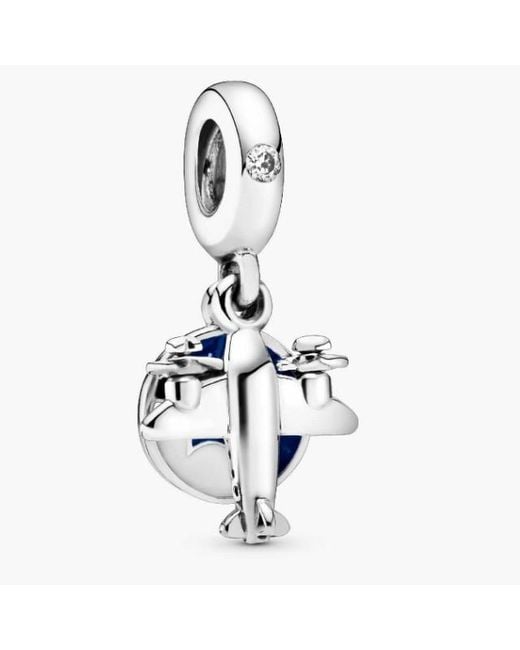 Pandora White Airplane Dangle
