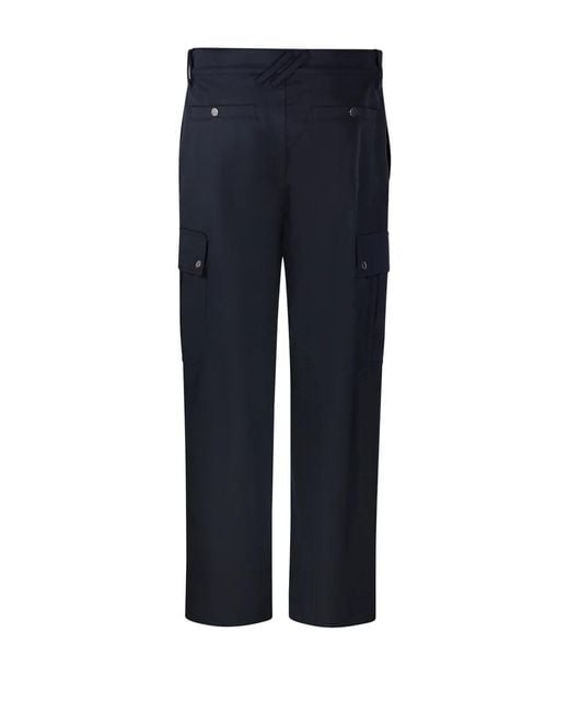 Burberry Blue Cotton-Blend Cargo Trousers for men