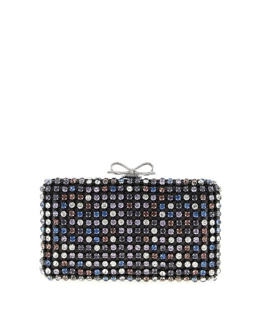 Self-Portrait Black Self-Portrait Crystal-Embellished Clutch