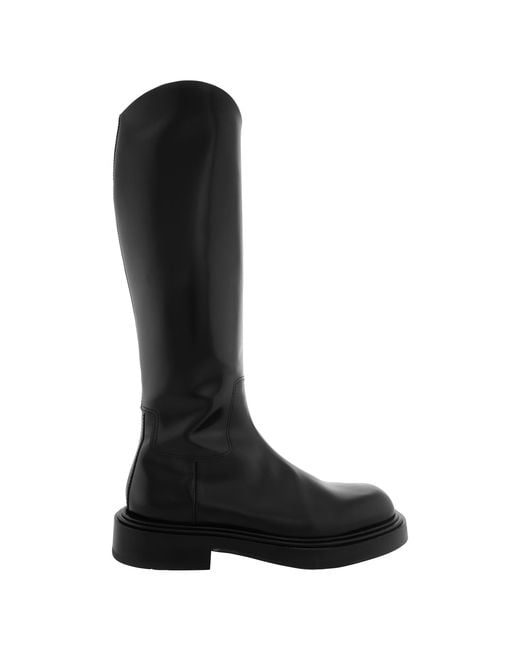 Ferragamo Black Fontana Leather High Boots for men