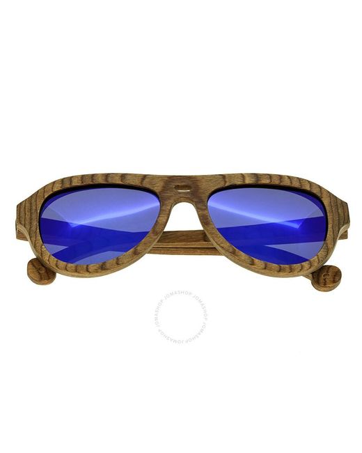 Spectrum Blue Marzo Wood Sunglasses