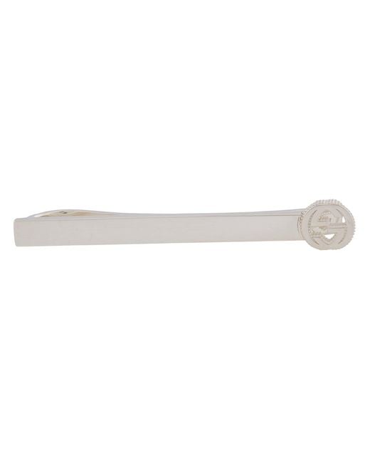 Gucci White Interlocking G Tie Bar for men