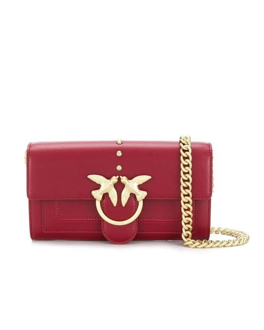 Pinko Red Houston Love Simply Chain Wallet