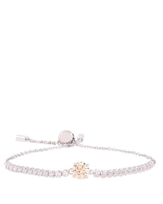 Swarovski White Matrix Tennis Bracelet Rhodium Shiny Fancy Champagne