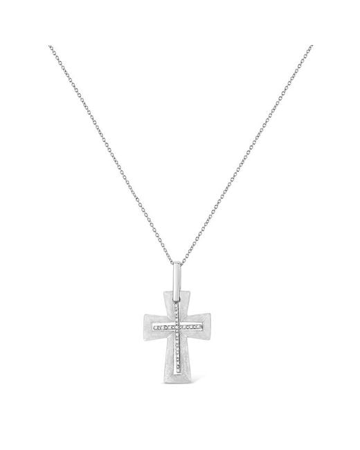 Haus of Brilliance Metallic .925 Sterling Silver Prong-set Diamond Accent Crs 18'' Pendant Necklace
