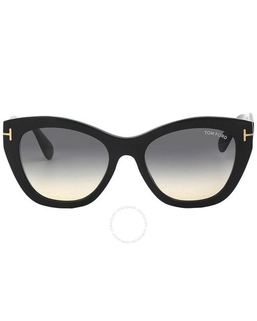 Tom Ford Black Cara Smoke Gradient Cat Eye Sunglasses