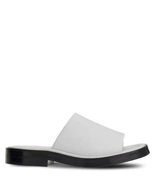 Ferragamo White Giunone Leather Flat Sandals