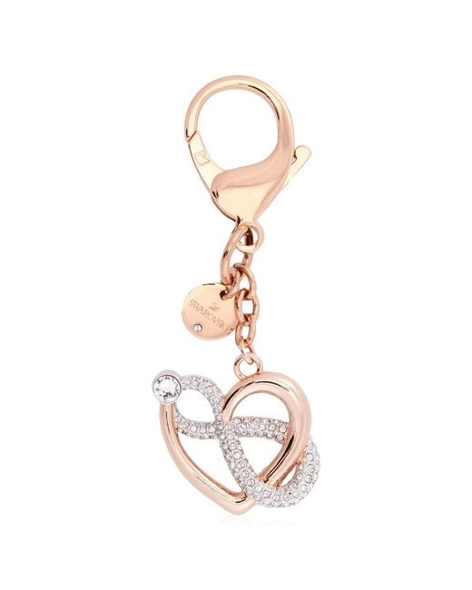 Swarovski Metallic Infinite Key Ring Bag Charm Rose Shiny Multi