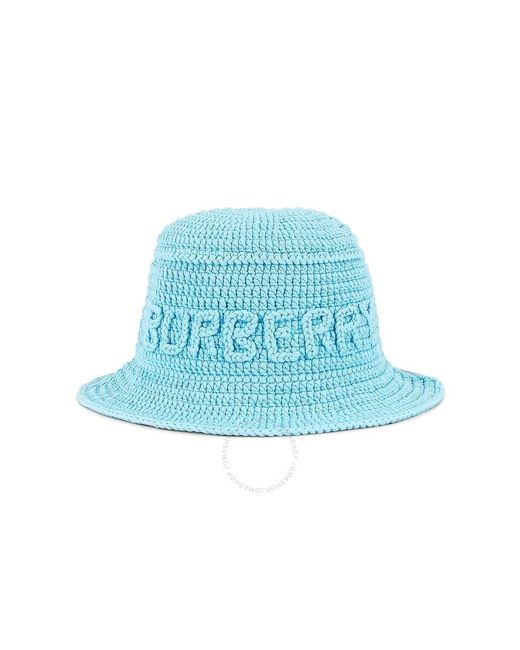 Burberry Blue Bright Topaz Crochet Bucket Hat