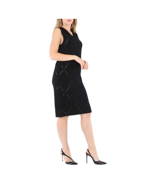 Burberry Black Wool-blend Midi Dress