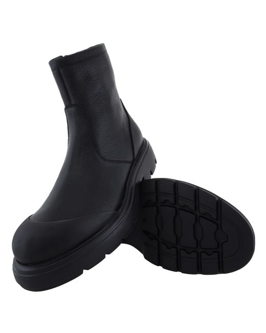 Ferragamo Black Dorie Leather Lug-Sole Ankle Boots