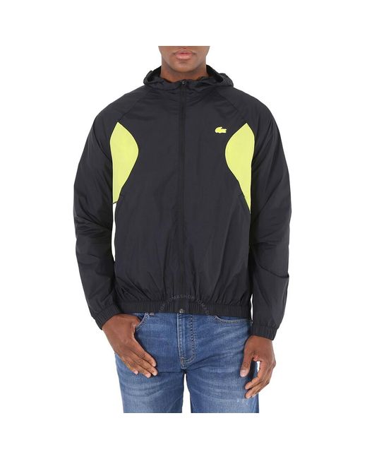 Lacoste Blue Sport Packable Nylon Windbreaker Jacket, Brand Size 50 (Us for men