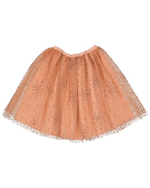 Bonton Pink Girls Tulle Tutu Glitter Stars Skirt