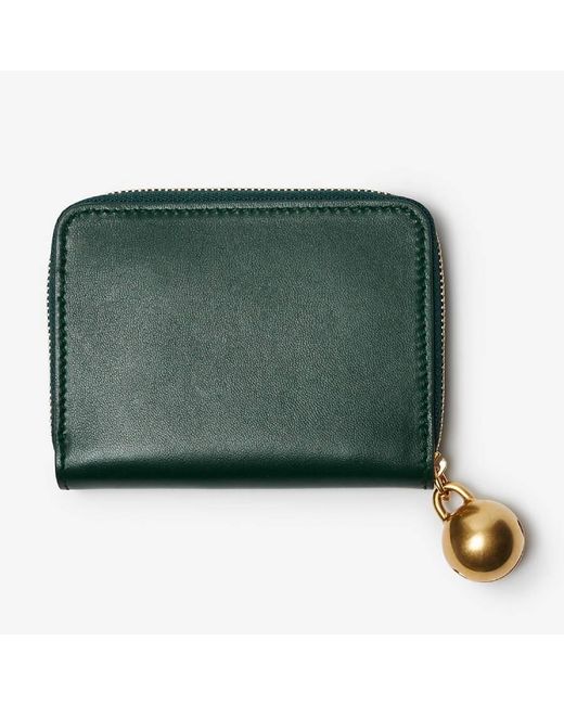 Burberry Green Ekd Leather Zip Wallet