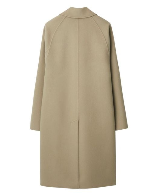 Burberry Natural Straight-Hem Wool Midi Coat, Brand Size 8 (Us