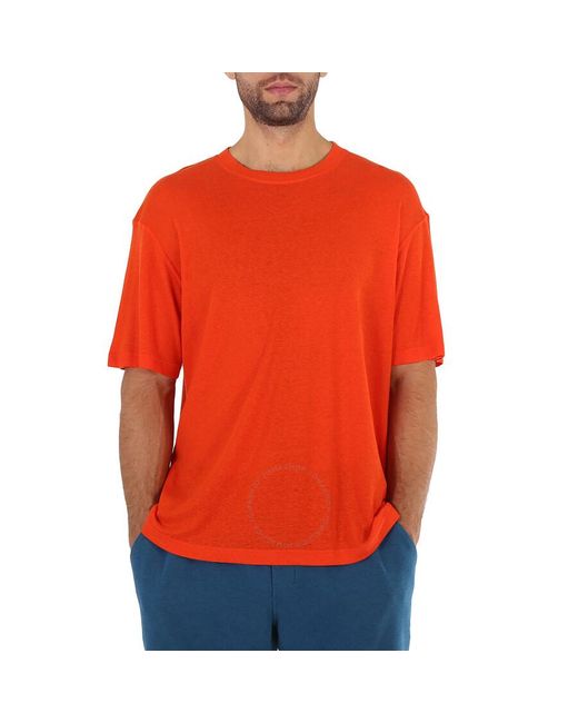 A_COLD_WALL* Orange Mid Grey Artisan Logo Print Crewneck T-shirt for men