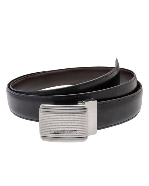 Montblanc Black Contemporary Line Reversible Leather Belt for men