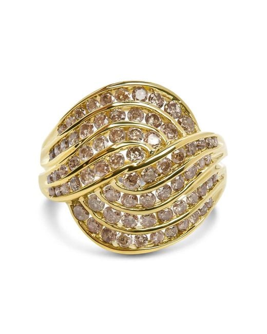 Haus of Brilliance Metallic 10K 2.0 Cttw Channel Set Diamond Cocktail Swirl Band Ring (K-L Color, I1-I2 Clarity)
