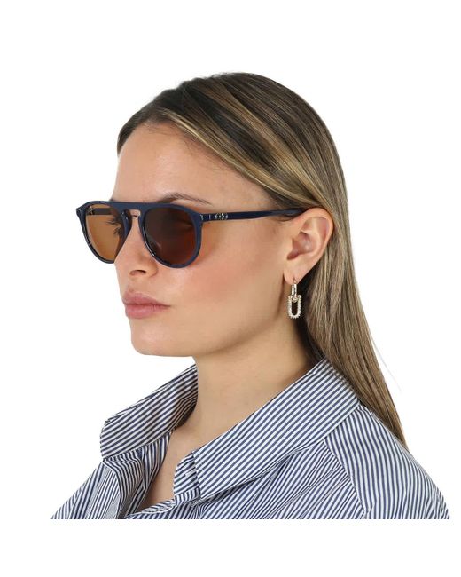 Ferragamo Blue Amber Oval Sunglasses Sf1090s 414 54 for men