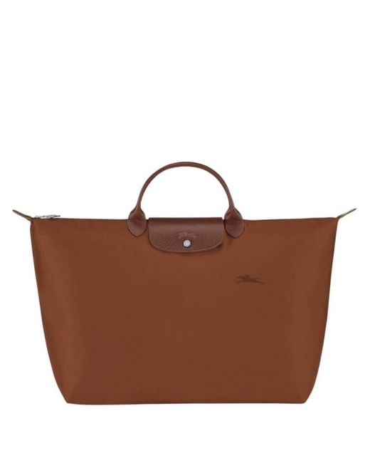 Longchamp Brown Le Pliage L Canvas Travel Bag