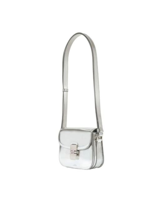 A.P.C. White Grace Mini Crossbody Bag