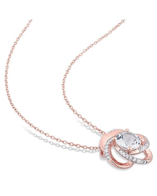 Amour Metallic 2-3/5 Ct Tgw Topaz Interlaced Floral Swirl Pendant With Chain