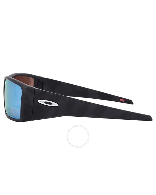 Oakley Blue Heliostat Prizm Deep Water Polarized Wrap Sunglasses Oo9231 923105 61 for men