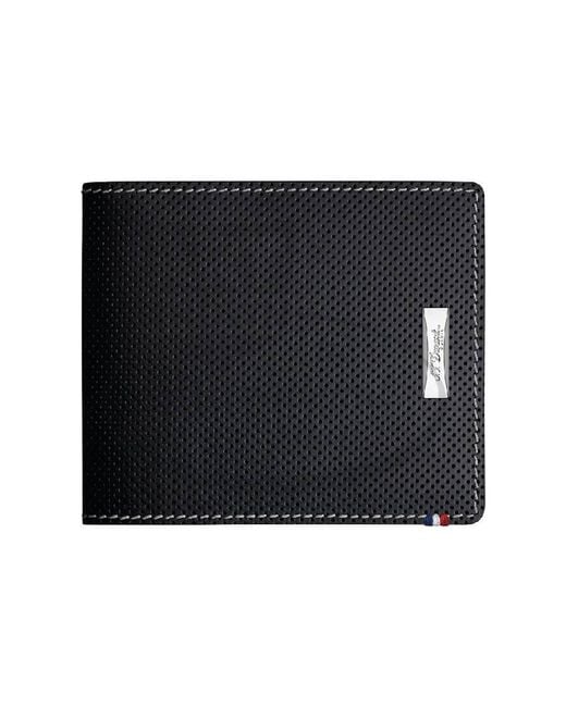 S T Dupont Black Defi Perforated 6 Card Leather Wallet for men