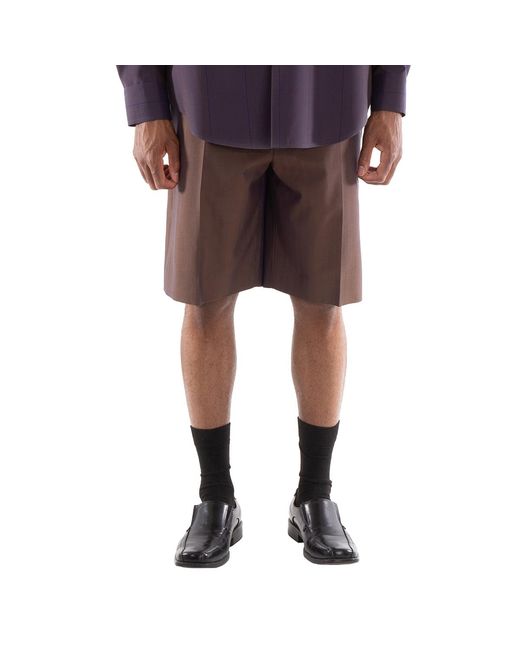 Burberry Red Knee Length Pleated Shorts, Brand Size 44 Waist for men