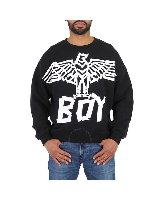 BOY London Black Boy Tape Eagle Cotton Sweatshirt for men