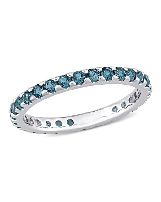 Amour Blue 1 1/2 Ct Tgw London Topaz Eternity Ring