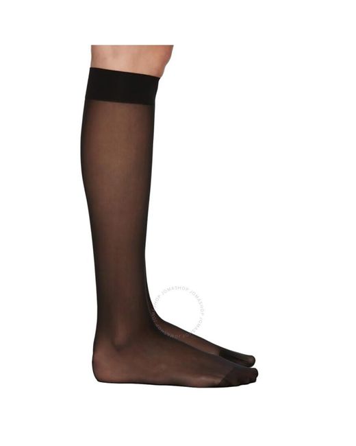 Wolford Black Nude 8 Sheer Knee-high Stockings