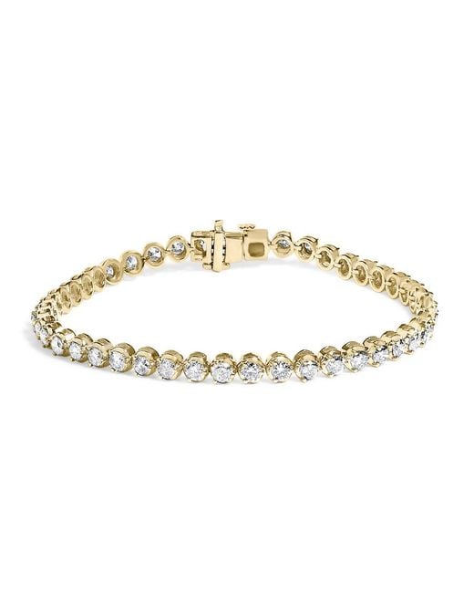 Haus of Brilliance Metallic 10K 5.0 Cttw Diamond Tennis Bracelet