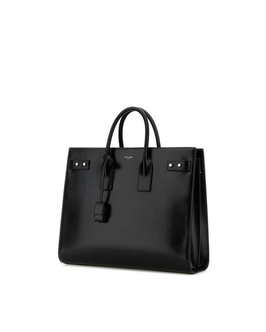 Saint Laurent Black Leather Sac De Jour Handbag for men