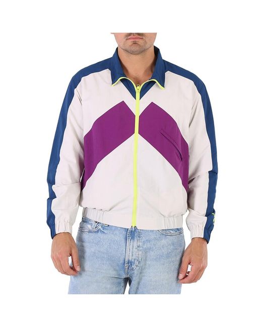 KENZO Purple Colorblock Sport Track Nylon Jacket for men