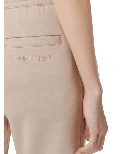 Burberry Natural Larkan Logo Embroidered Track Pants