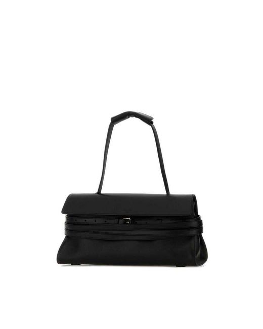 Moschino Black Nappa Leather Shoulder Bag Nero Borse A Mano