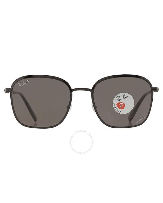 Ray-Ban Gray Polarized Dark Grey Square Sunglasses Rb3720 002/k8 55