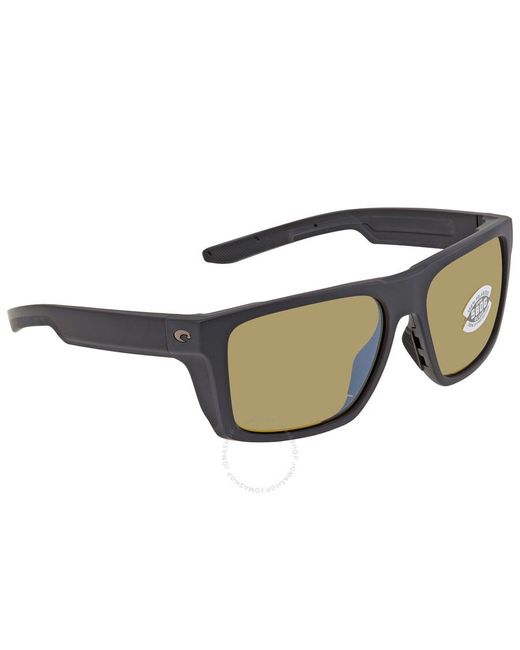 Costa Del Mar Brown Lido Sunrise Silver Mirror Polarized Glass Sunglasses 6s9104 910403 57 for men