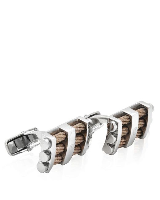Charriol Multicolor Cable Bar Stainless Steel Cufflinks for men