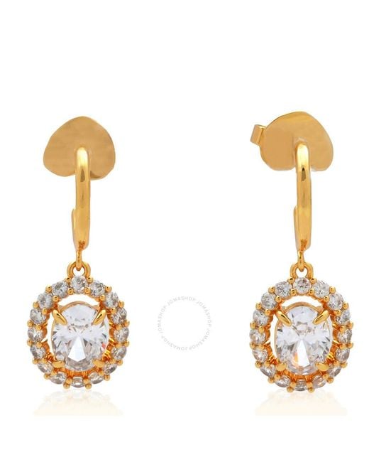 Kate Spade Metallic Clear Victoria Huggies Earrings