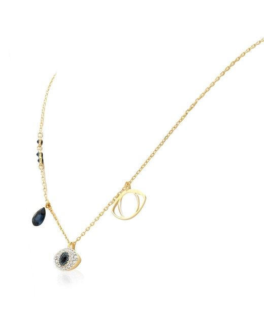 Swarovski Metallic Ladies Symbolica Evil Eye Pendant Necklace