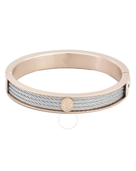 Charriol Metallic Forever Rose Gold Pvd Steel Cable Bangle
