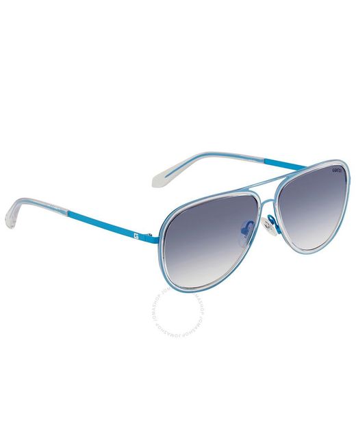 Guess Blue Grey Gradient Pilot Sunglasses Gu6982 90w 59 for men